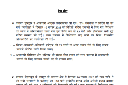 ब्रेकिंग: आबकारी विभाग मे लापरवाही बरतने पर ये अधिकारी हुए निलंबित 12 Screenshot 20231122 100427