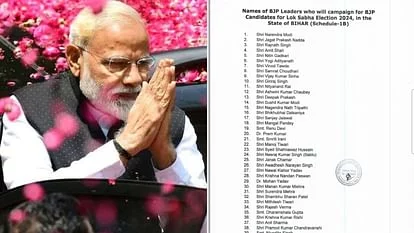 bjp released list of star campaigners for lok sabha election 2024 pm modi amit shah rajnath singh 9fc9b7a27bc0234ff2f1b2e7fea6d48f