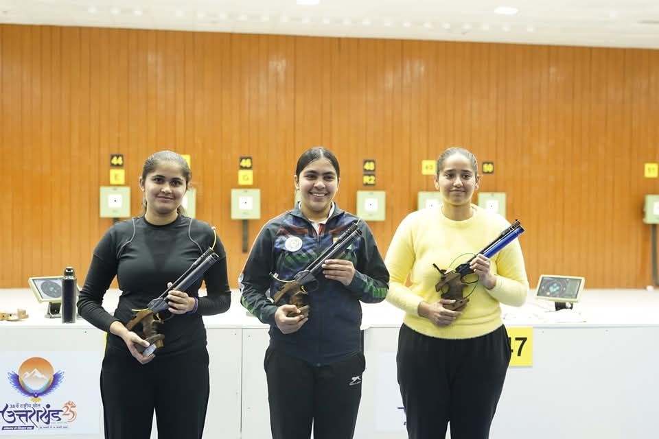 त्रिशूल शूटिंग रेंज में राष्ट्रीय खेलों का रोमांच: हरियाणा की सुरुचि ने जीता स्वर्ण, 50 मीटर राइफल स्पर्धा का फाइनल कल-Newsnetra<br> 6 fb img 17387476039198883216248604428078