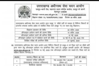 उत्तराखण्ड अधीनस्थ सेवा चयन आयोग द्वारा स्नातक स्तरीय समूह 'ग' भर्ती हेतु विज्ञापन जारी-Newsnetra 12 IMG 20250409 WA01251 1
