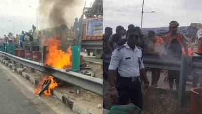 गुरुकुल कांगड़ी फ्लाईओवर पर चलती बाइक में लगी आग, पुलिसकर्मियों की सतर्कता से टला बड़ा हादसा-Newsnetra 3 haridwar 3b187207047887b2fb2199d0ef362937 1