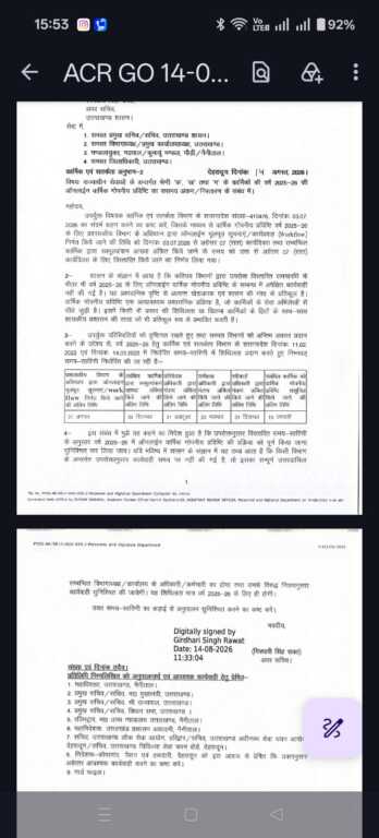राज्य कर्मचारियों के लिए बड़ी राहत, ACR की समय-सारिणी फिर संशोधित; जनवरी 2027 तक पूरी होगी प्रक्रिया-Newsnetra 3 IMG 20260817 WA0046