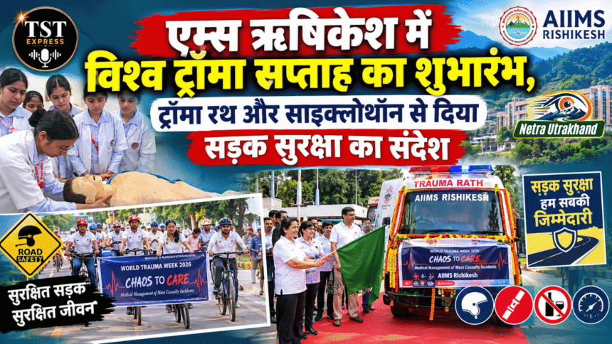 एम्स ऋषिकेश में विश्व ट्रॉमा सप्ताह का शुभारंभ, ट्रॉमा रथ और साइक्लोथॉन से दिया सड़क सुरक्षा का संदेश-Newsnetra 9 Untitled design 23