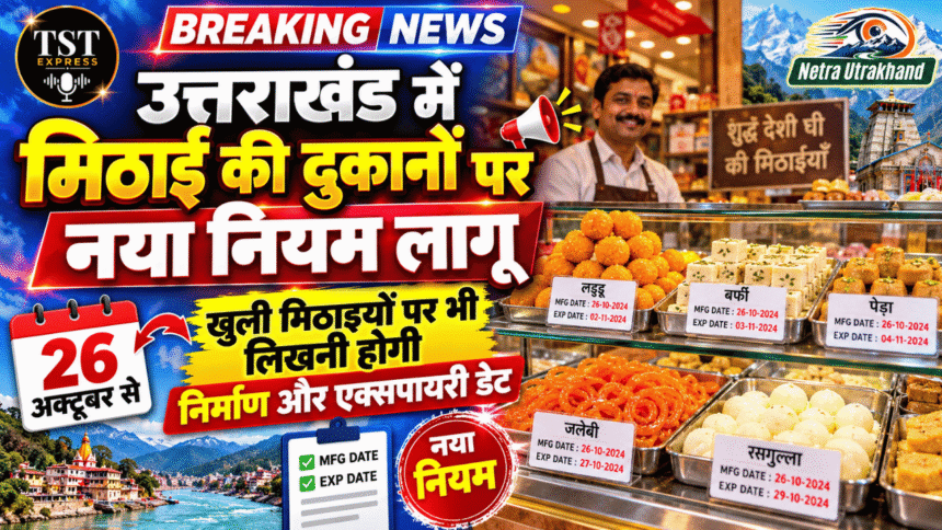 उत्तराखंड में मिठाई की दुकानों पर नया नियम लागू, 26 अक्टूबर से खुली मिठाइयों पर भी लिखनी होगी निर्माण और एक्सपायरी डेट-Newsnetra 5 feature image 1 1