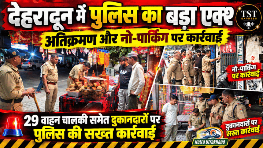देहरादून में अतिक्रमण और नो-पार्किंग पर पुलिस का बड़ा एक्शन, 29 वाहन चालकों समेत दुकानदारों पर कार्रवाई-Newsnetra 11 मंत्री रेखा आर्य के आर्य पति ऑडियो वायरल 3 2